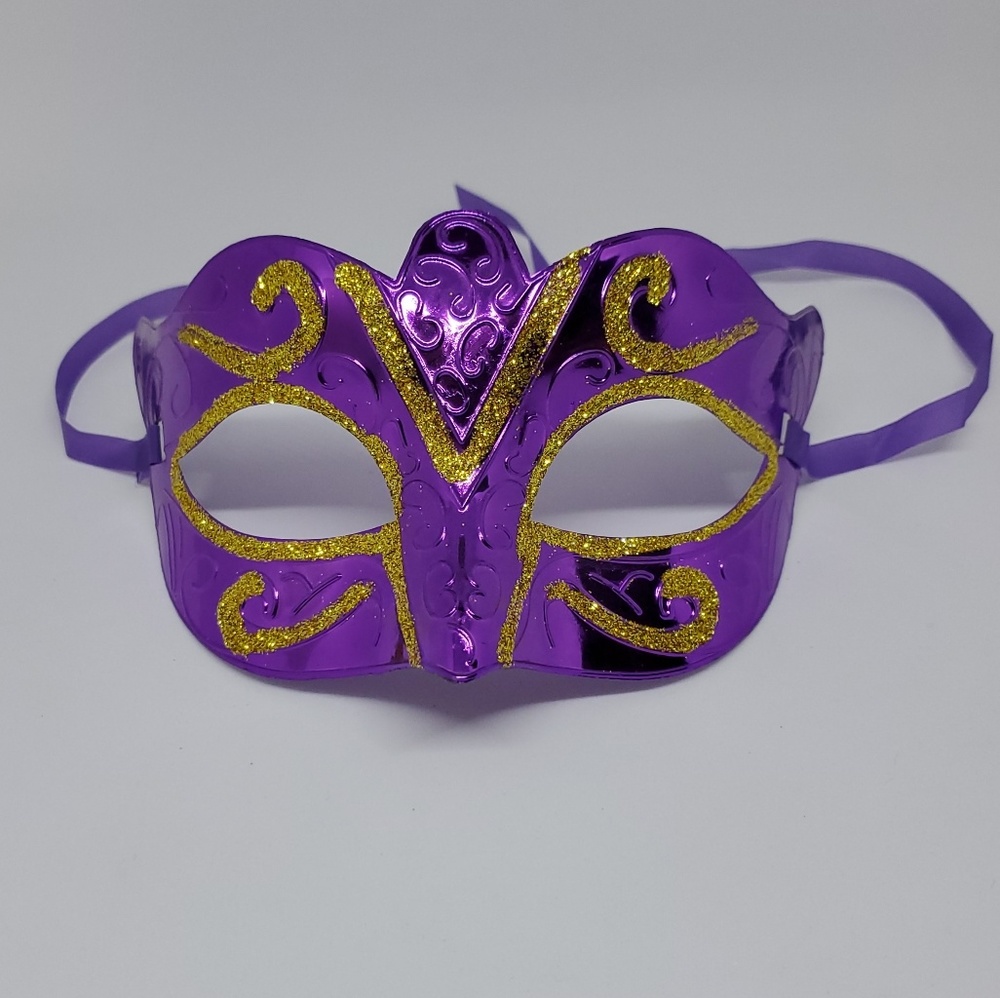 *NWOT* Purple/Gold Glitter Masquerade Mask
